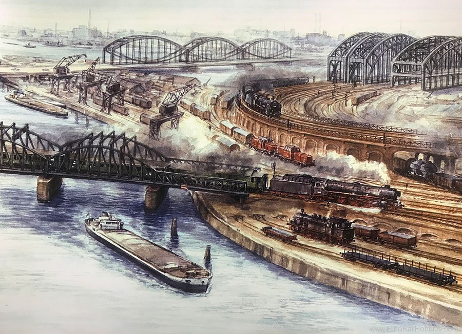 Art Prints 1086 Locomotive Traffic Hamburg Port Bridges