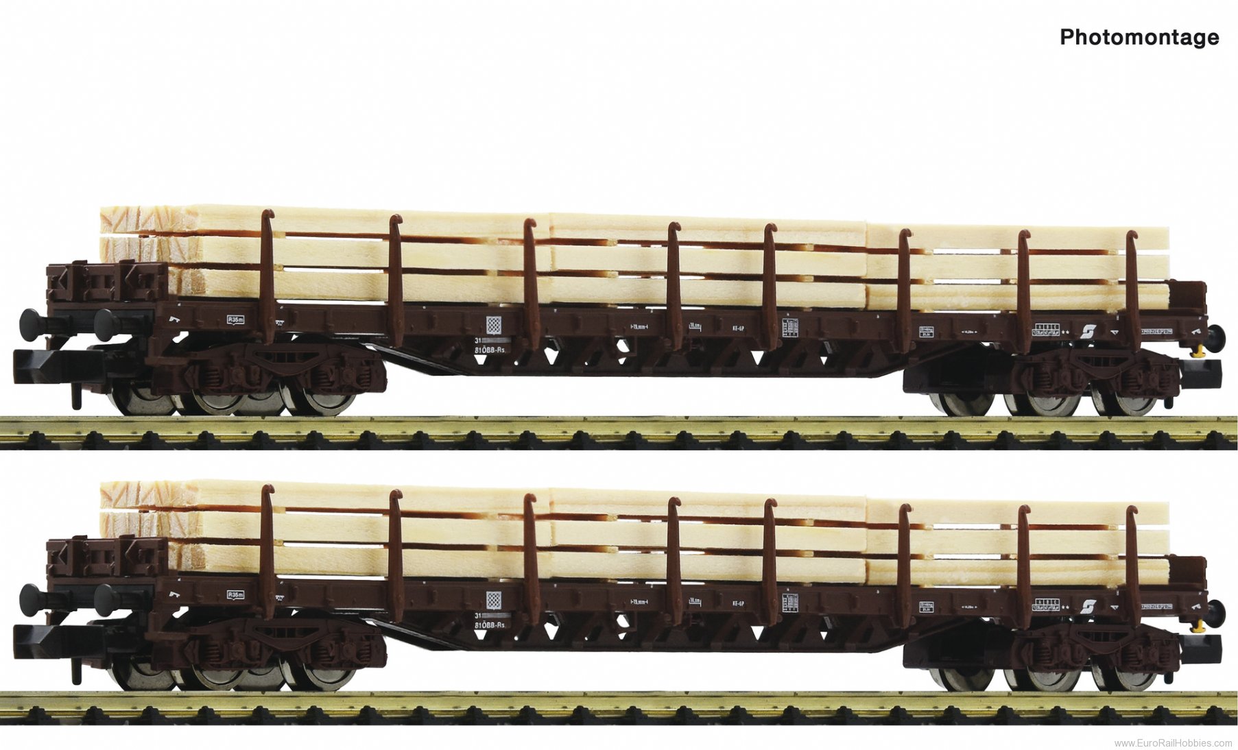 Fleischmann 6660048 2-piece set: Stake wagons, ÃBB