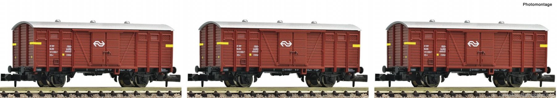 Fleischmann 833303 3 piece set: General cargo transport, NS
