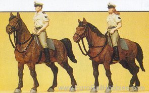 Preiser 10389 Police and Firefighters -- German Mounted in 