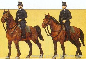 Preiser 10399 Police and Firefighters -- German Mounted Pol