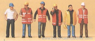Preiser 10420 People Working -- Modern Workmen w/Warning Ve