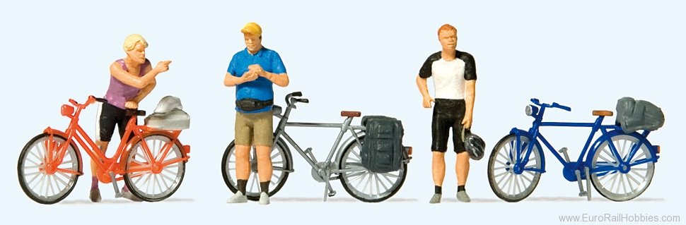 Preiser 10644 Standing cyclists in sportswear
