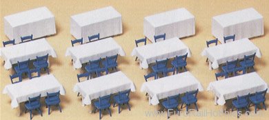 Preiser 17219 Accessories -- Banquet Tables/Chairs 