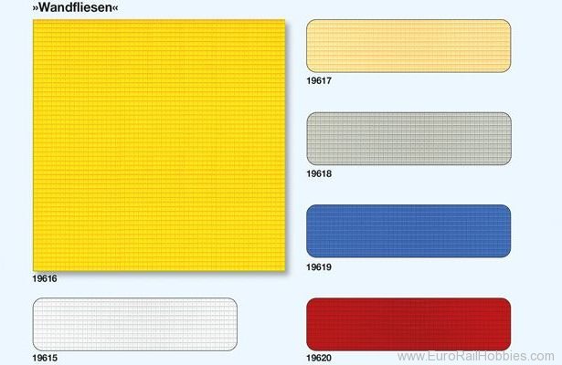 Preiser 19615 Wall tiles white, 3 plates 95 x 95 mm (kit)