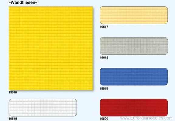 Preiser 19620 Wall tiles red, 3 plates 95 x 95 mm (kit)