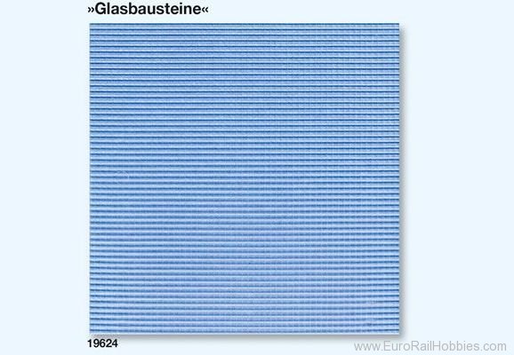 Preiser 19624 Transparent glass blocks 3 plates 95 x 95 mm 