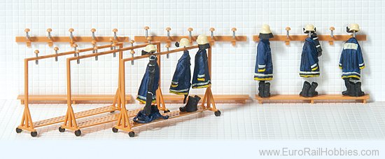 Preiser 31024 Fire brigade dressing room: 3 moveable hall-s