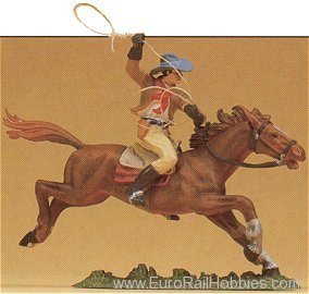 Preiser 54822 Cowboy on horse w/lasso 