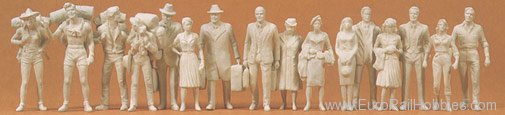 Preiser 65600 Unpainted Figure Set -- Passengers/Travelers 