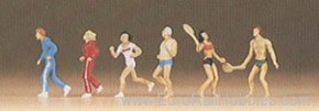Preiser 79076 Recreation & Sports -- Joggers, Badminton Pla