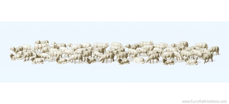 Preiser 88580 Flock of sheep, 60 pieces, simply painted