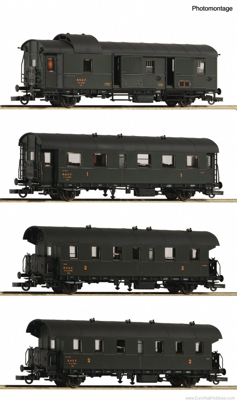 Roco 6200055 4 piece set: Passenger train, SNCF
