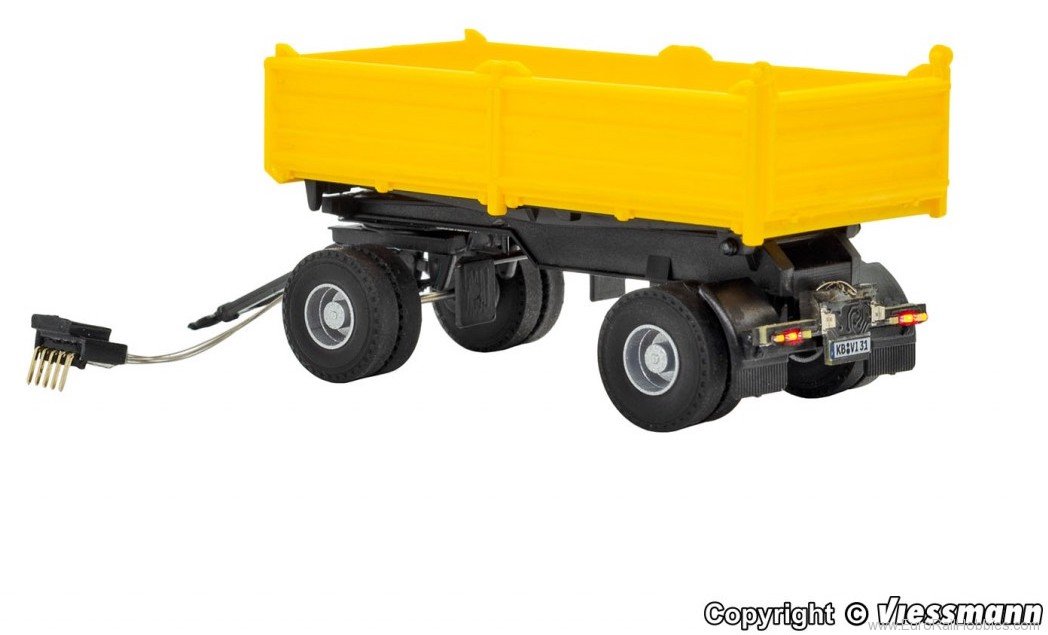 Viessmann 8215 H0 2-axle dump trailer, yellow, functional mo