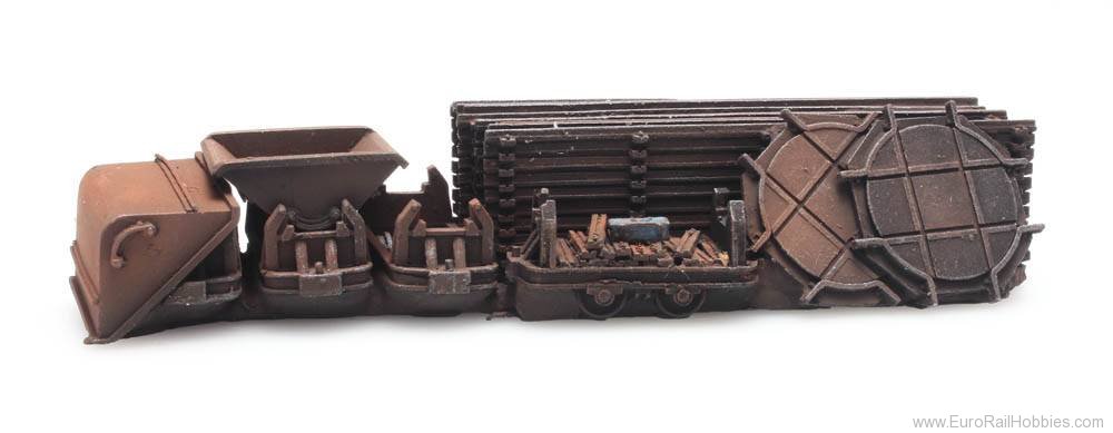 Artitec 487.801.61 Cargo: Tracks and three narrow-gauge dumpers