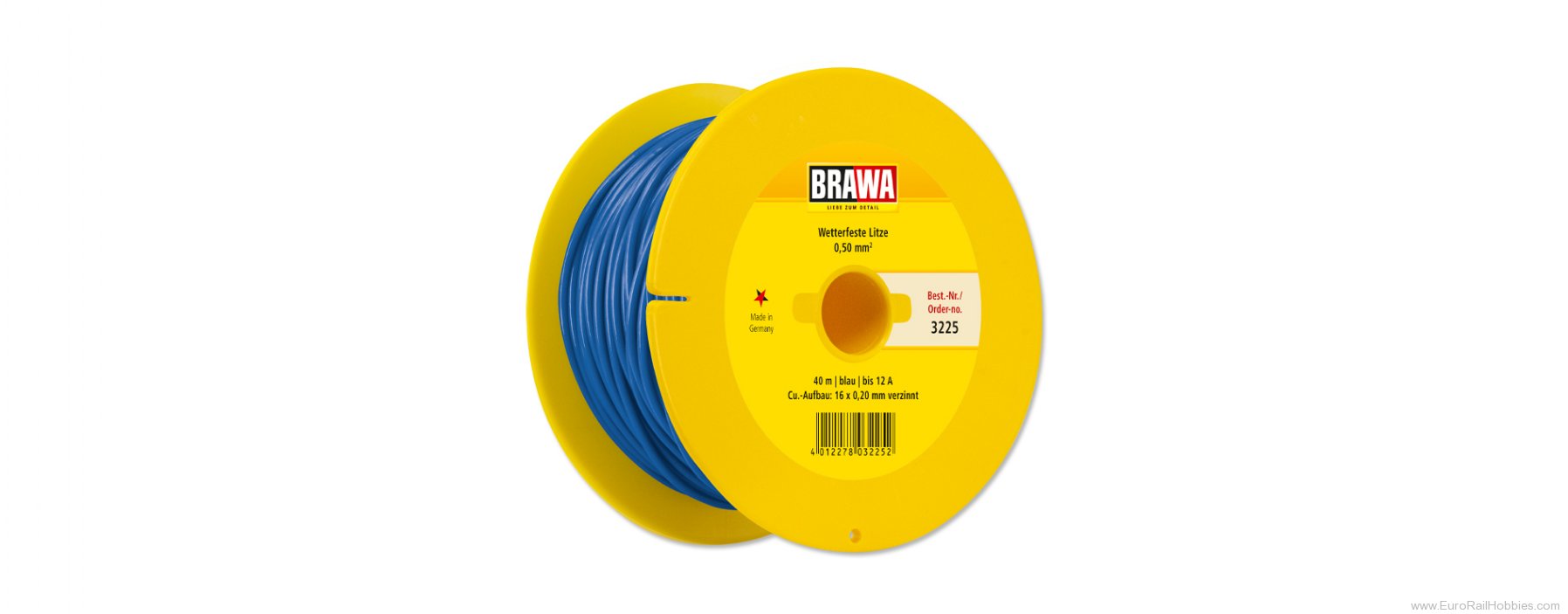 Brawa 3225 40m Weather Proof Wire Blue0.50 mm2 3 Amp Loa
