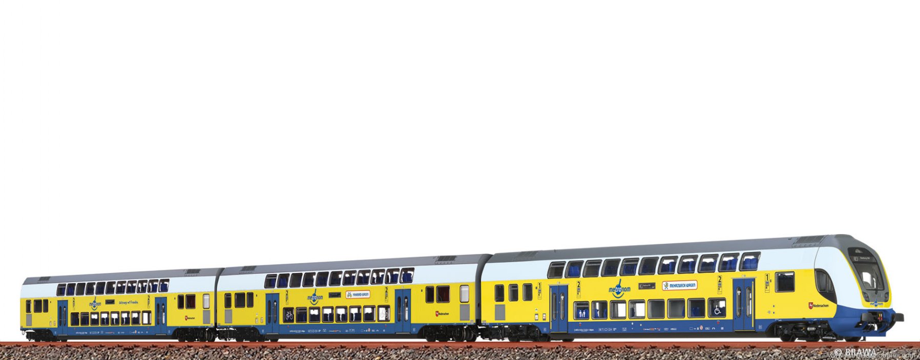 Brawa 44577 BRAWA Double-Deck Coaches Metronom, set of 3 