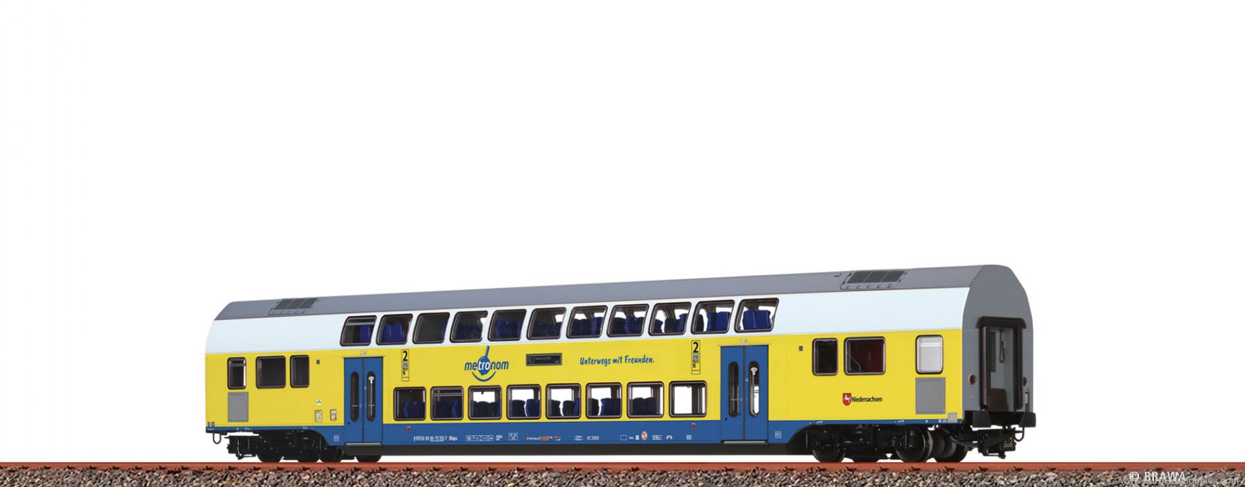 Brawa 44597 BRAWA Double-Deck Middle Wagon 2nd class Metr