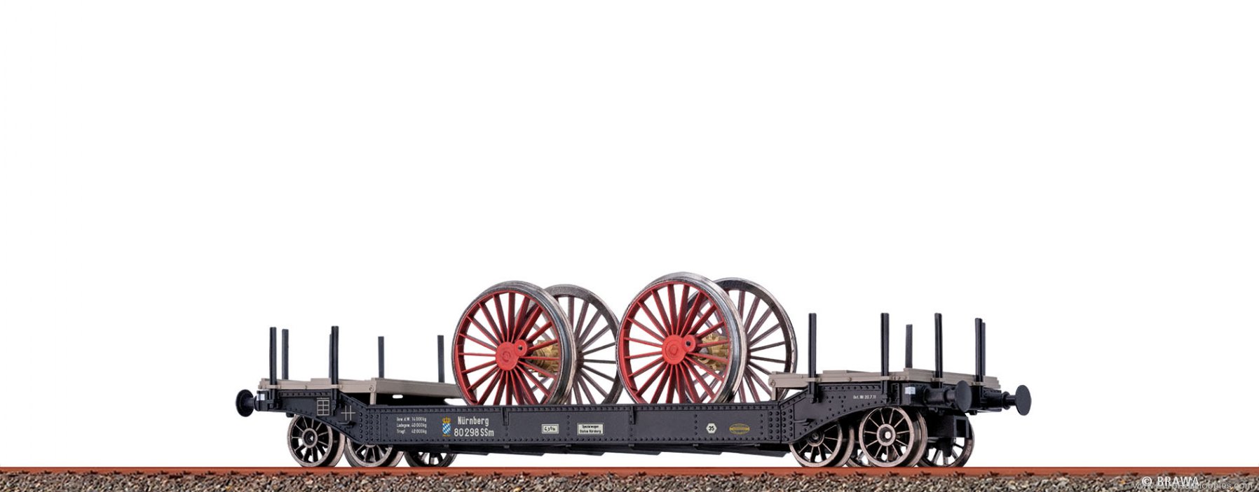 Brawa 47918 BRAWA K.K.St.B. Flat Car SSm, with load 'S2/6