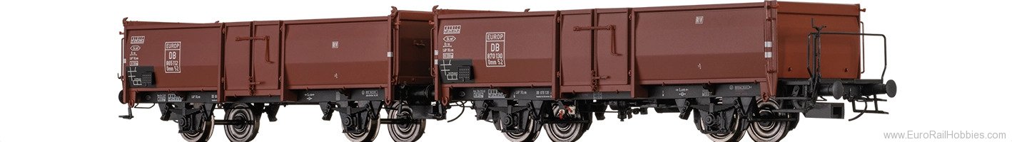 Brawa 48639 BRAWA DB Open Freight Cars Omm52, set of 2