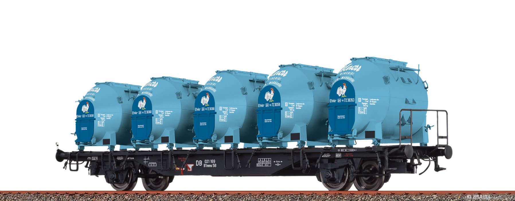 Brawa 49140 BRAWA DB Container Car BTmms58, with Efkr 401