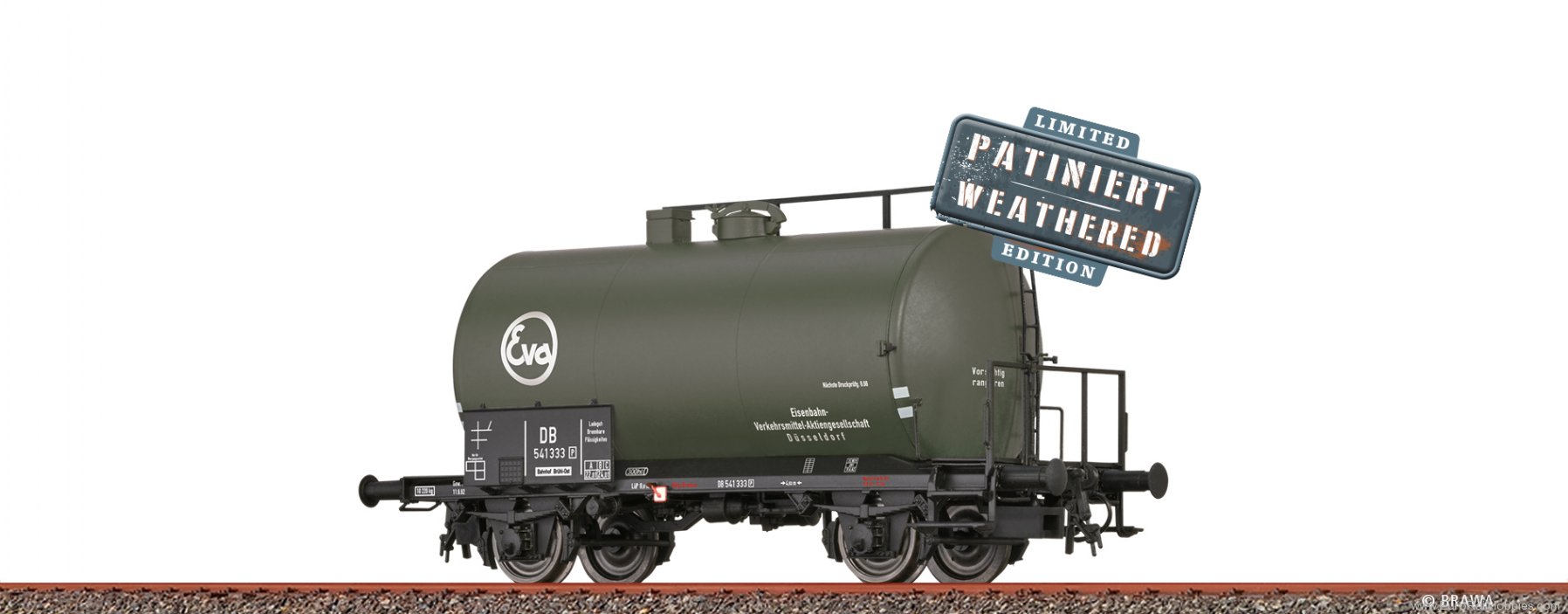Brawa 50044 Tank Car Z [P] â€žEvaâ€ DB Weathered  (AC) (