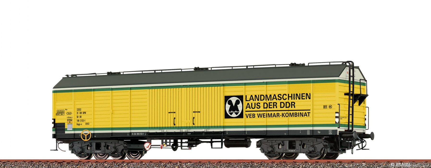 Brawa 50417 BRAWA DR Covered Freight Car Gags-v 'VEB WEIM