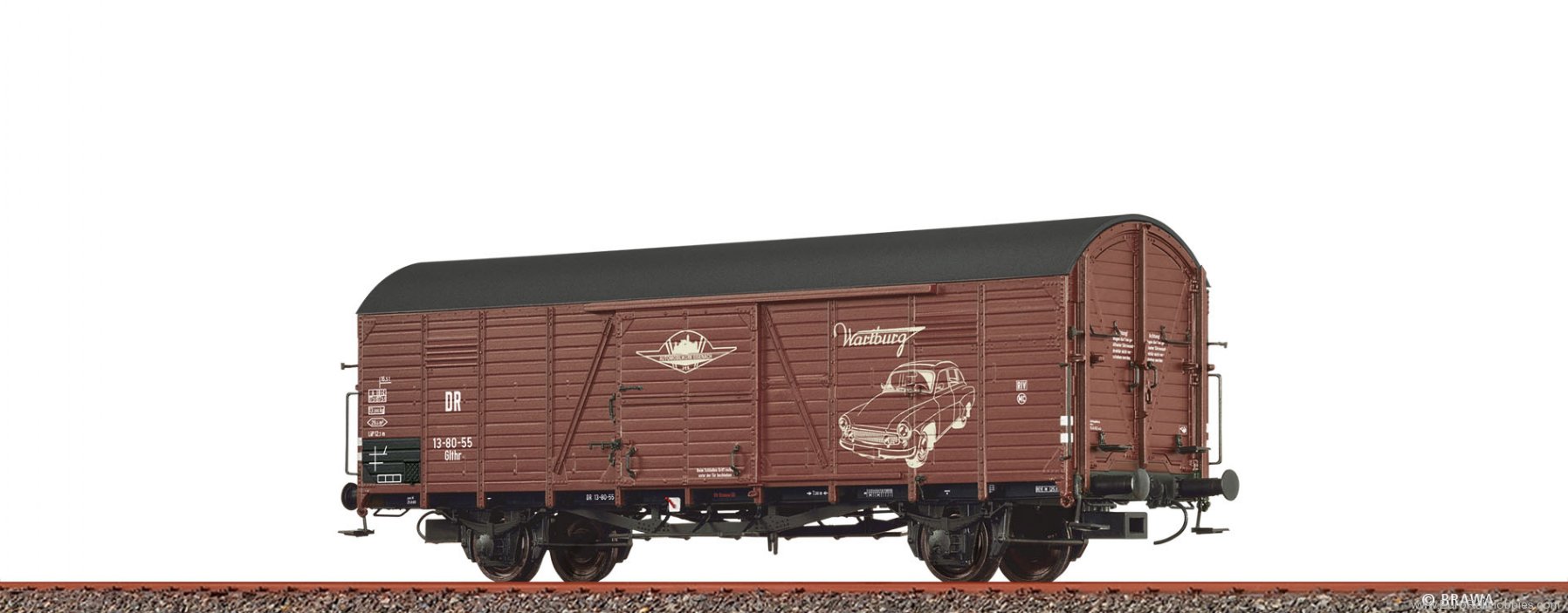 Brawa 50481 Covered Freight Car Glthr â€žWartburgâ€ DR