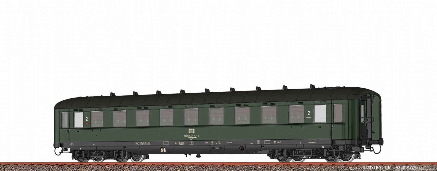 Brawa 51098 Passenger Coach BÃ¼e366 DB
