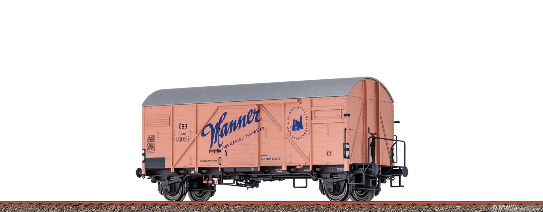 Brawa 51184 BRAWA OBB Covered Freight Car Glms 'Manner' (