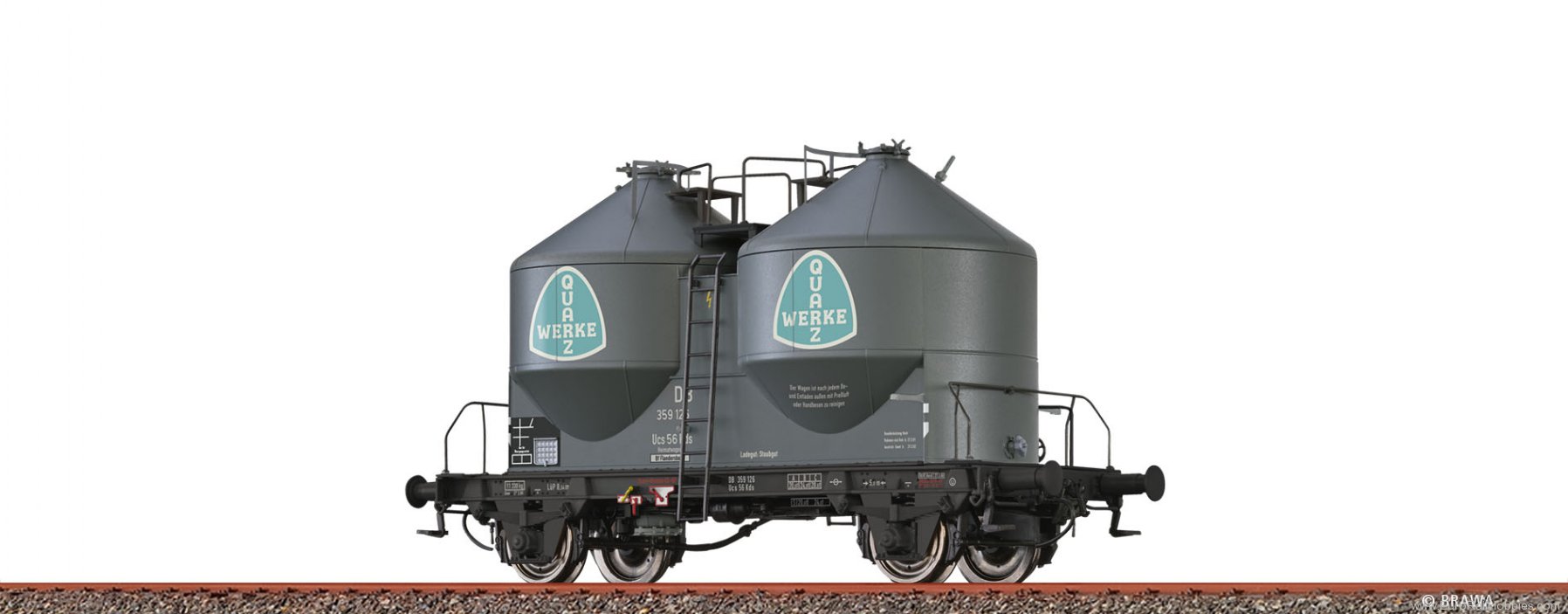 Brawa 51328 BRAWA DB Container Car Ucs 56 Kds 'Quarzwerke