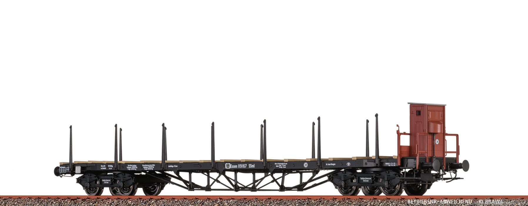 Brawa 51340 BRAWA K.P.E.V. Heavy Duty Freight Car SSlm