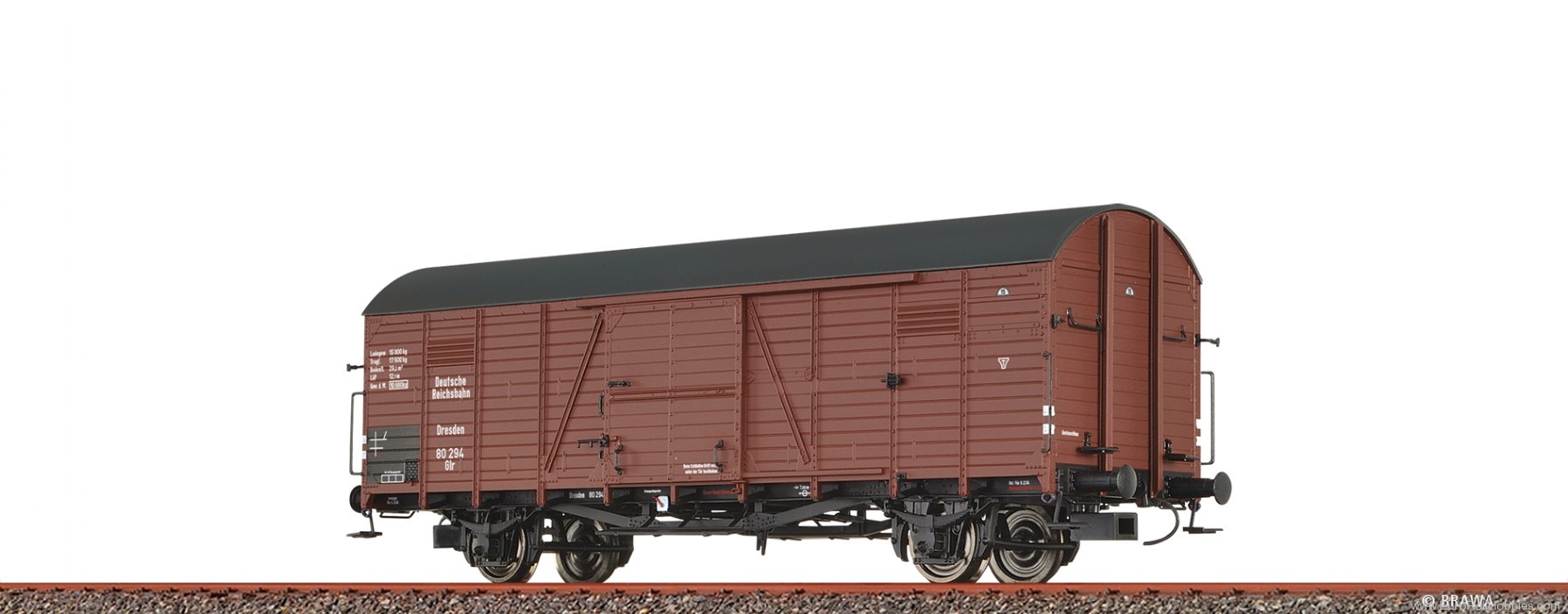 Brawa 51347 BRAWA DRG Covered Freight Car Glr