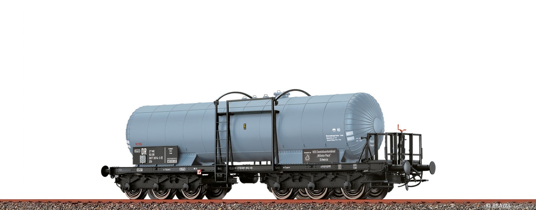 Brawa 58223 BRAWA DR Tank Car 6-axle ZZh 'VEB Chemiefaser