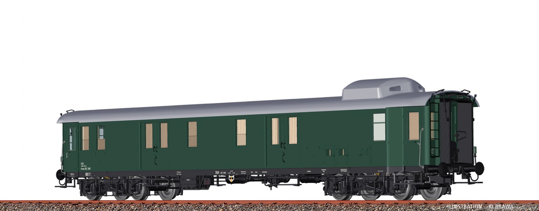 Brawa 58304 BRAWA OBB Luggage Car Pw4Ã¼e (LED)(Marklin AC