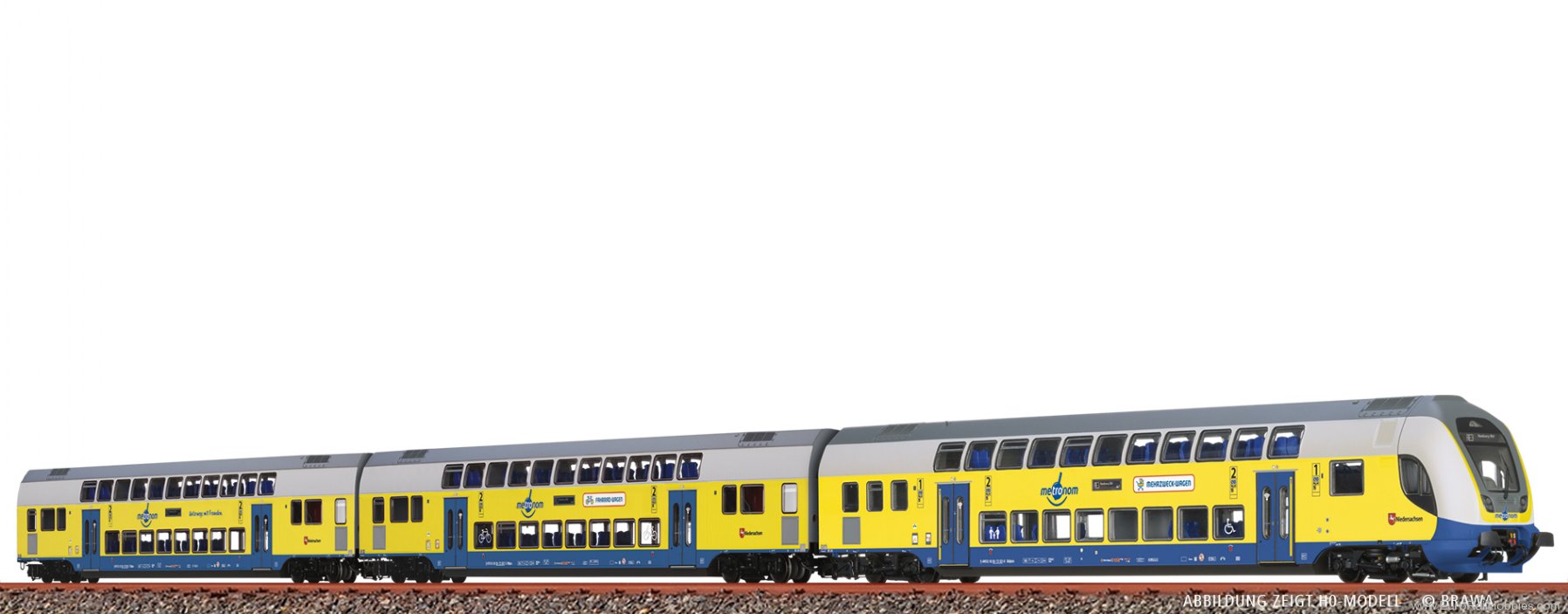 Brawa 64545 BRAWA Double-Deck Coaches Metronom, set of 3 