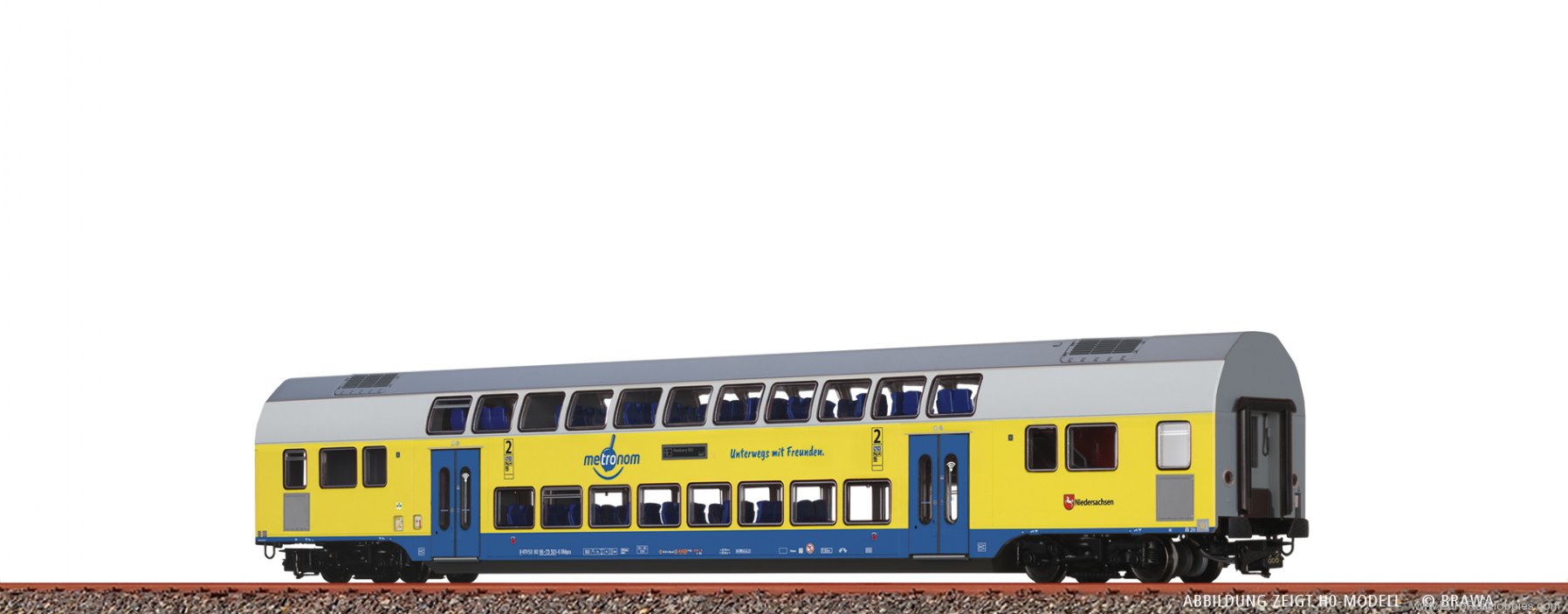 Brawa 64546 BRAWA Double-Deck Middle Wagon 2nd class Metr