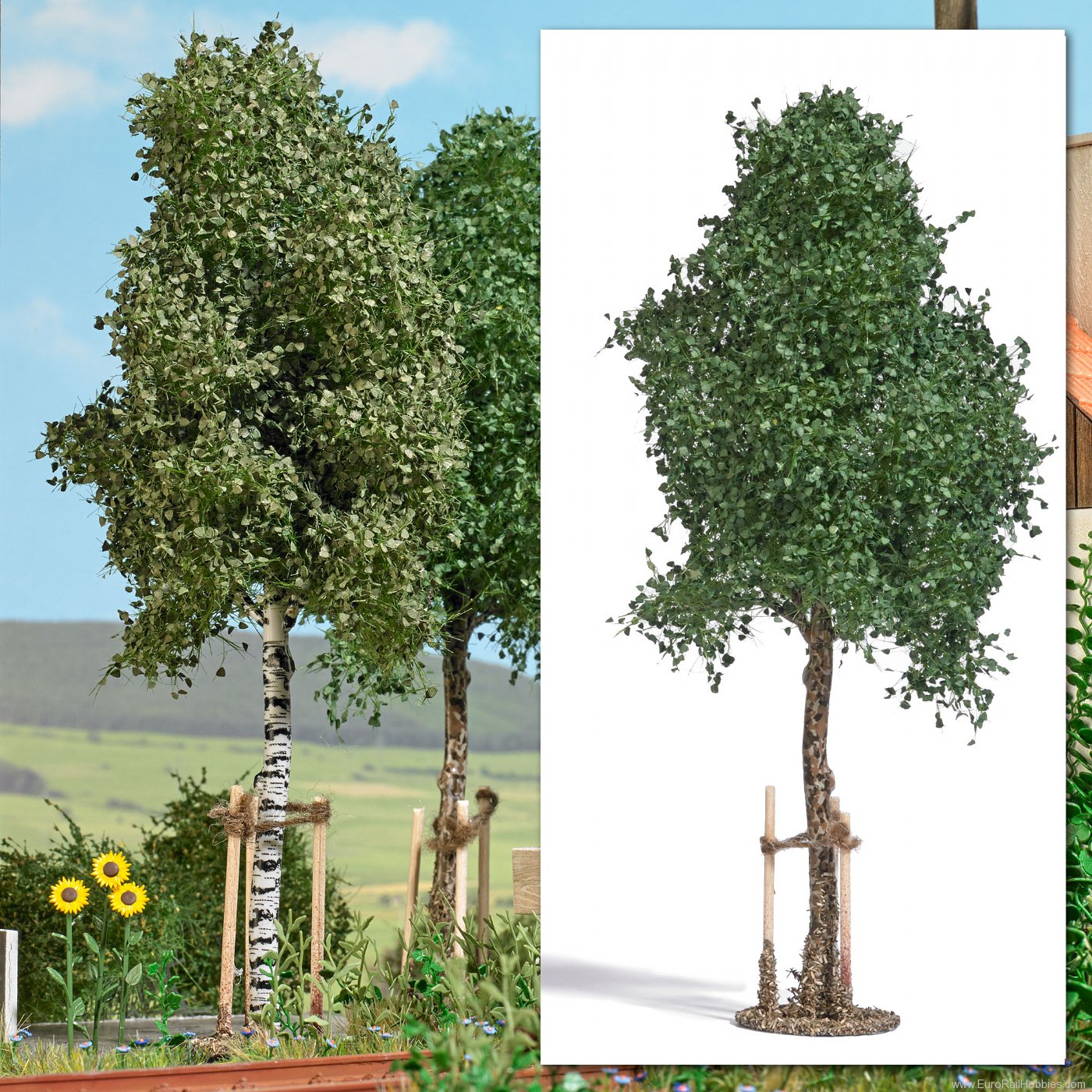 Busch 10626 Young sycamore with stakes