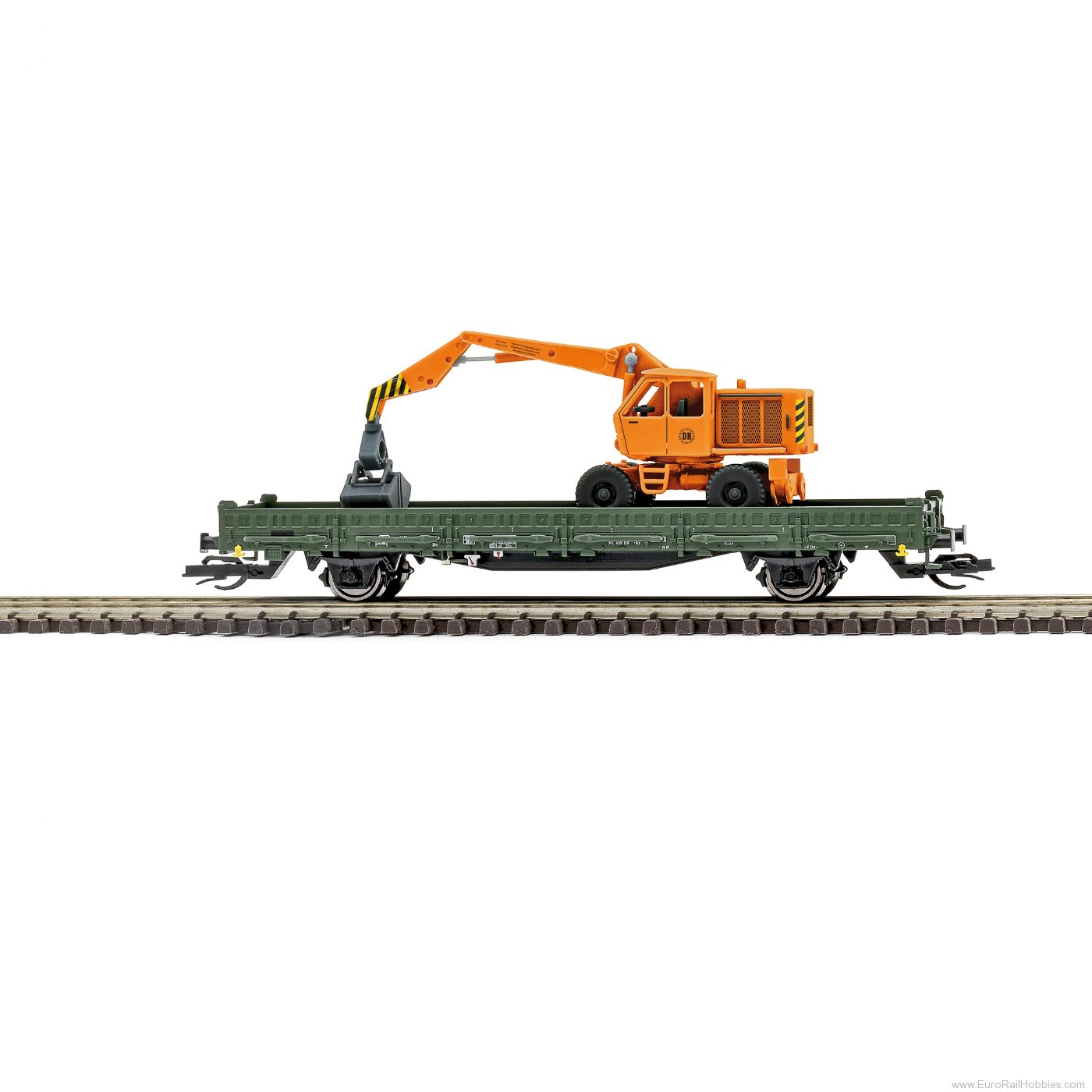 Busch 31516 Busch Construction train car with stanchions 