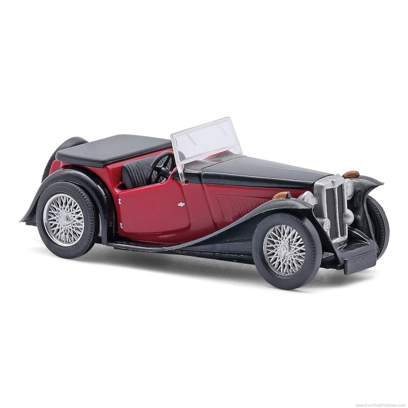 Busch 45919 Busch MG Midget TC Cabrio offen, Schwarz/Rot