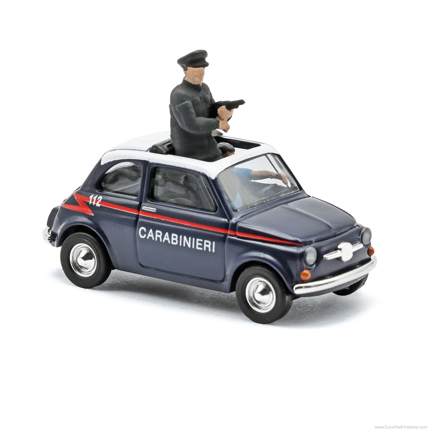 Busch 48738 Busch Fiat 500, Carabinieri mit 2 Polizisten