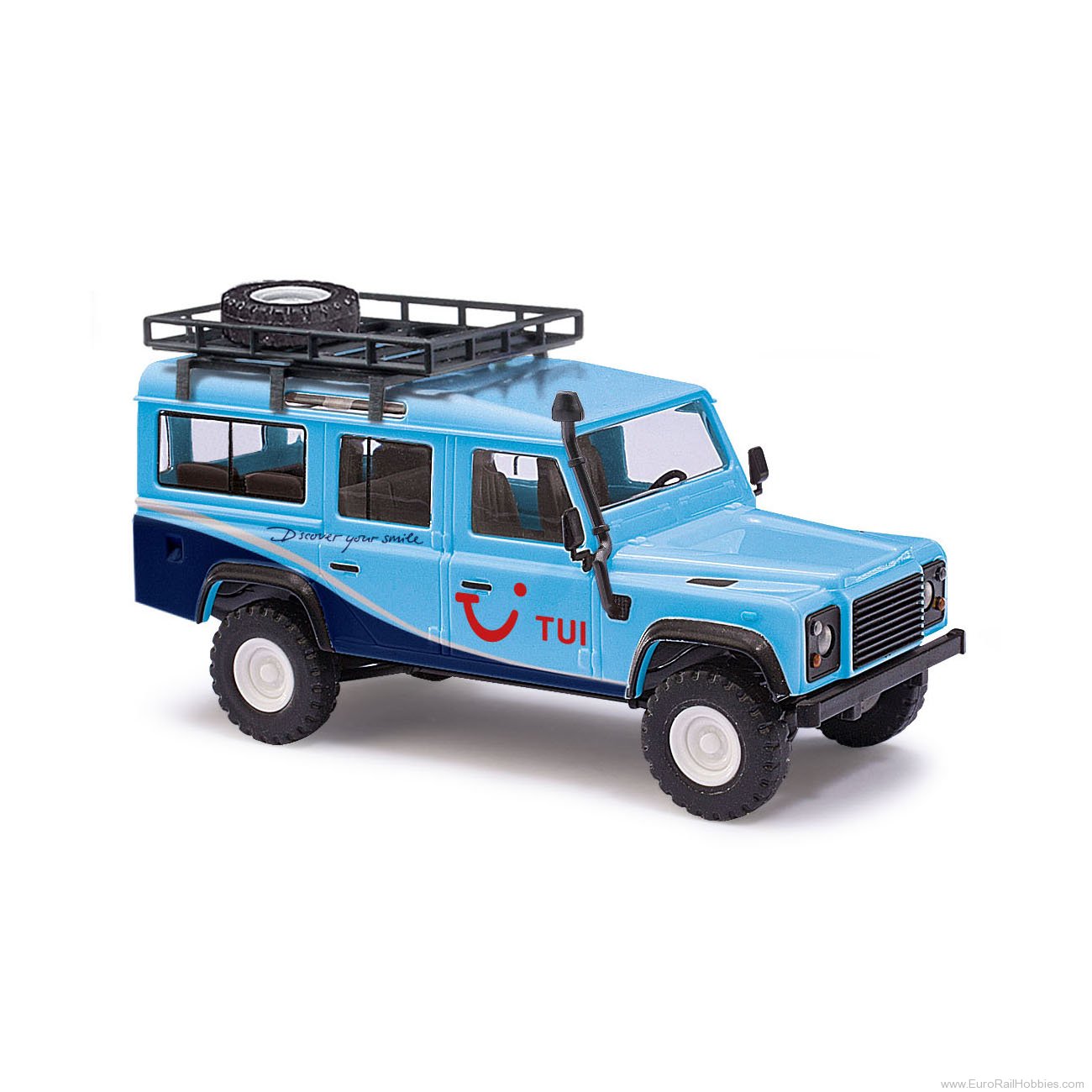 Busch 50334 Busch Land Rover Defender, TUI mit Gepäckträg