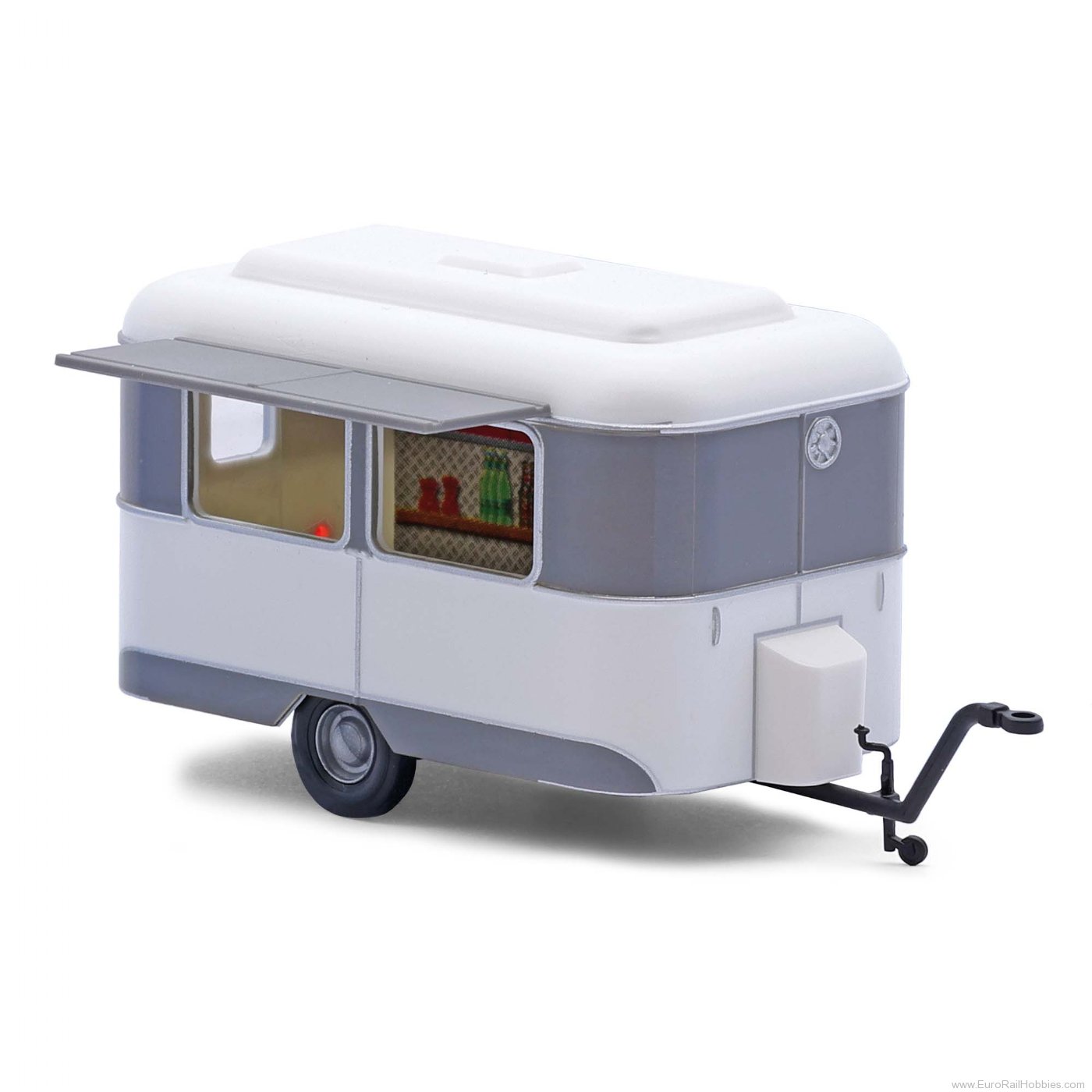 Busch 51763 Busch Nagetusch Verkaufswagen, Grau/Weiß