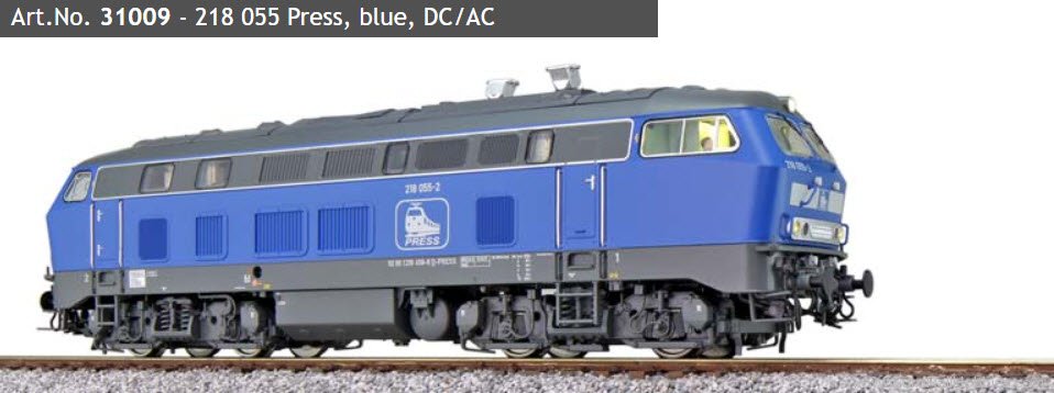 ESU 31009 Press, Diesel Locomotive, BR 218, 218 055, Bl