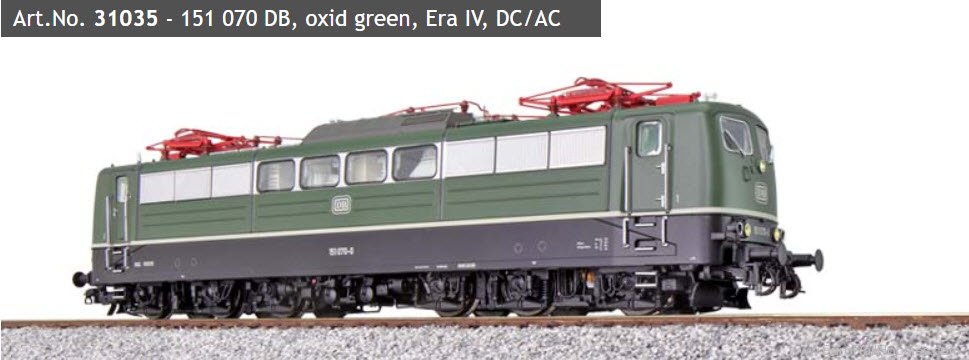 ESU 31035 DB BR 151, 151 070 Electric Locomotive (Oxide