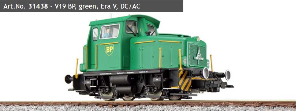 ESU 31438 KG230, Diesel Locomotive V19 BP, Green, DCC/M