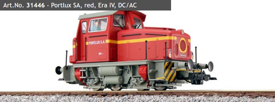 ESU 31446 KG230, Diesel Locomotive Portlux SA, Red, DCC