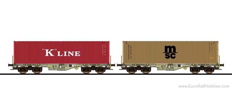 ESU 36606 KKLU & MEDU  Container Car 2 Piece Set, Sgmmn