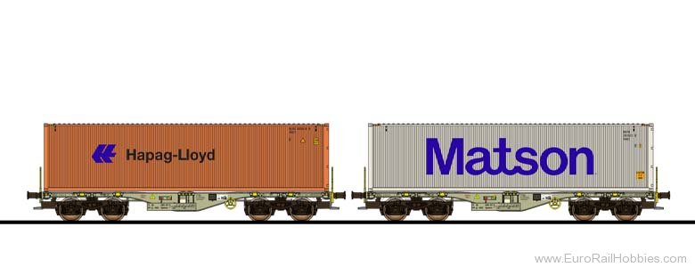 ESU 36608 HLXU + MATU Container Car 2 Piece Set, Sgmmns