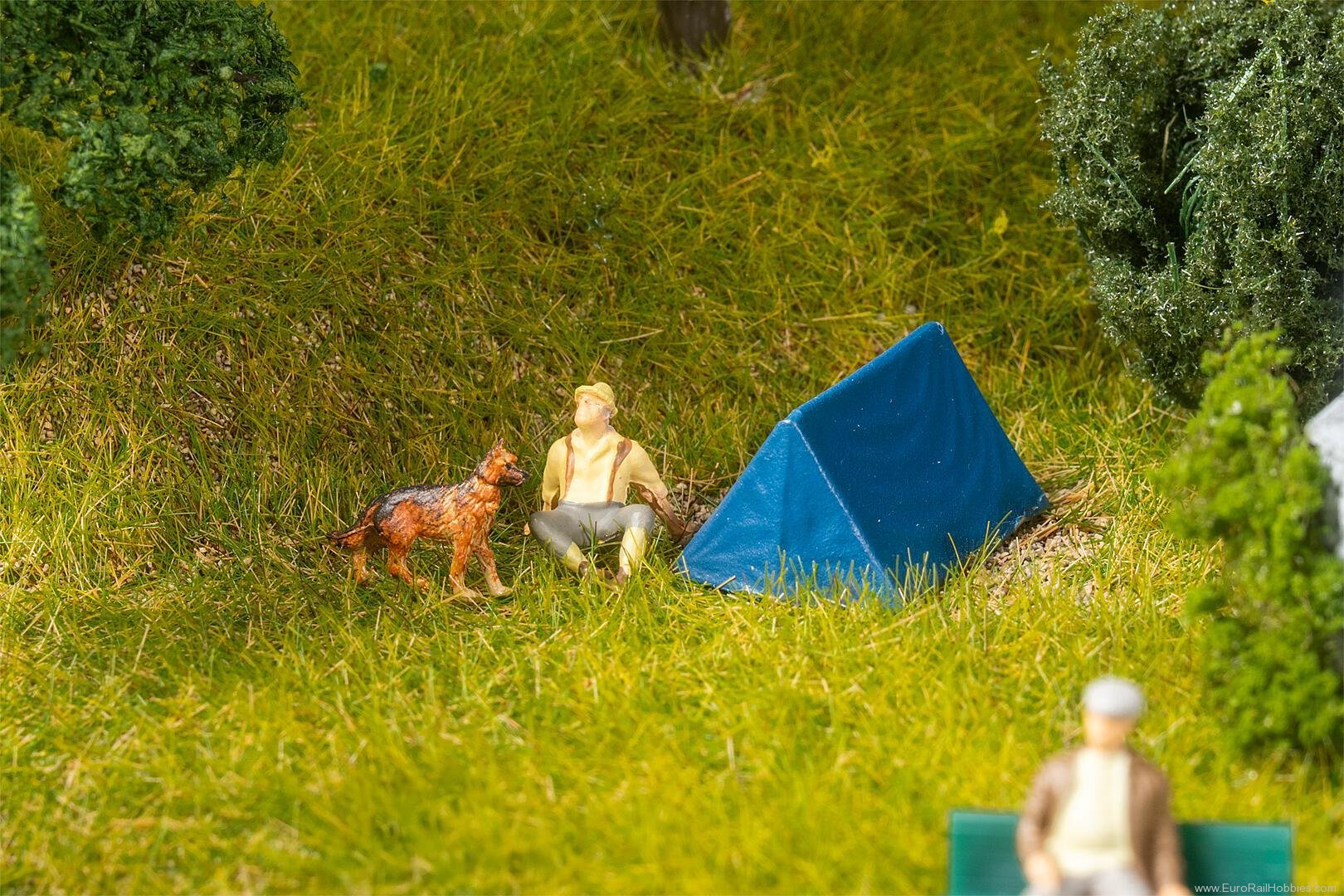 Faller 180003 4 Tents, blue